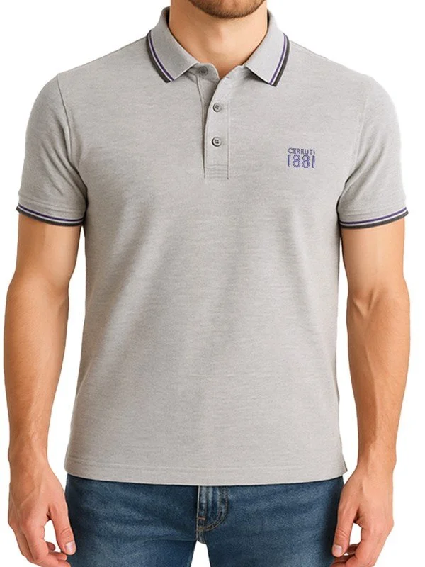 Polo gris manches courtes Cerruti 1881