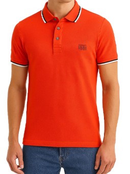 Polo rouge manches courtes...