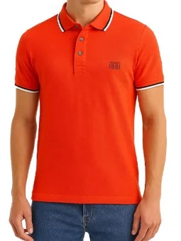Polo rouge manches courtes...