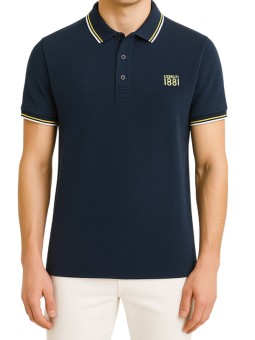 Polo bleu marine manches...