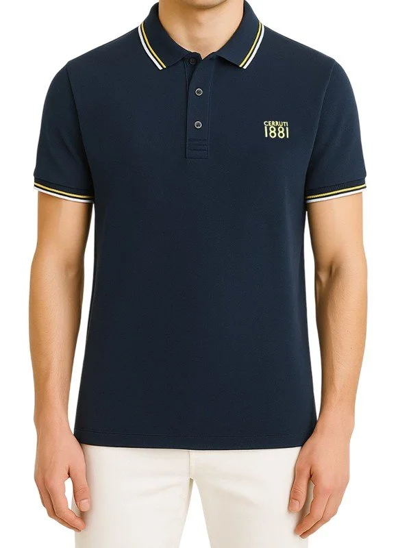 Polo bleu marine manches courtes Cerruti 1881 – Homme
