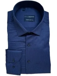 Chemise bleu nuit à rayures régular Bill Tornade