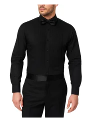 Chemise de cérémonie noire à col de ville slim Bill Tornade
