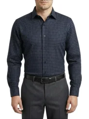 Chemise bleu marine à carreaux Ravoquipo