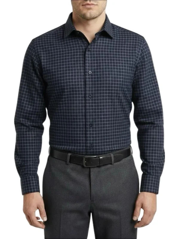 Chemise bleu marine à carreaux Ravoquipo