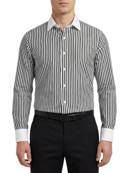 Chemise col blanc à rayures...