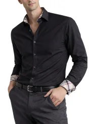 Chemise noire slim col fantaisie Bill Tornade
