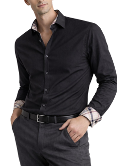 Chemise noire slim col...