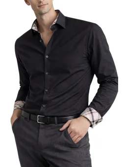 Chemise noire slim col...