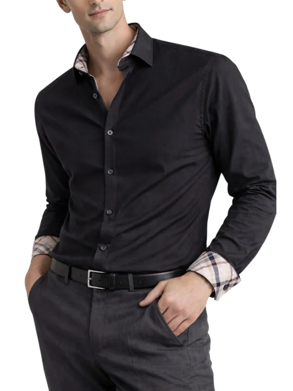 Chemise noire slim col fantaisie Bill Tornade
