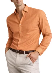 Chemise orange coton slim Bill Tornade