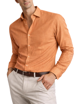 Chemise orange coton slim...