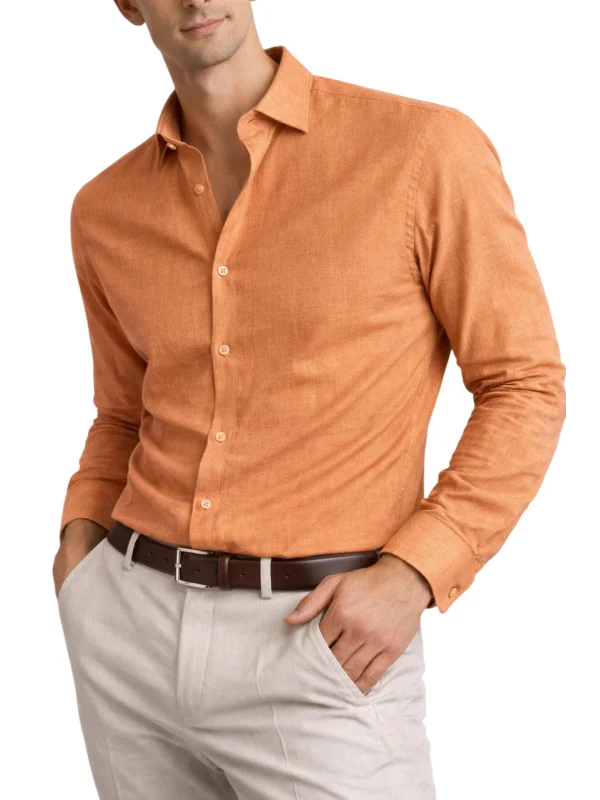 Chemise orange coton slim Bill Tornade