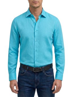 Chemise turquoise coton...