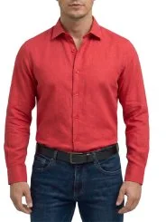 Chemise rouge coton Bill Tornade
