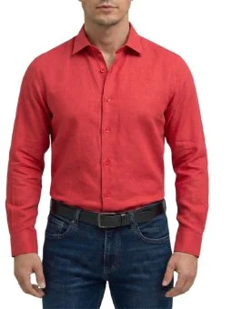 Chemise rouge coton Bill...