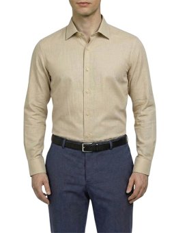 Chemise beige coton slim...