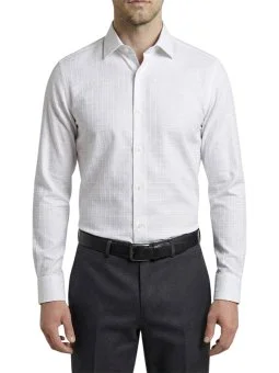 Chemise blanche à carreaux...
