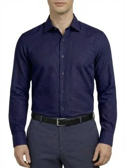 Chemise bleu marine coton...