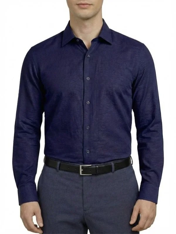 Chemise bleu marine coton slim Bill Tornade