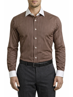 Chemise col blanc à rayures...