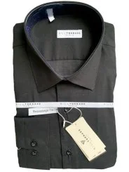 Chemise noire coton slim Bill Tornade