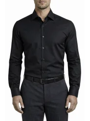 Chemise noire coton slim Bill Tornade