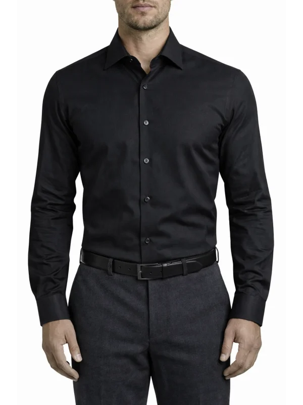 Chemise noire coton slim Bill Tornade