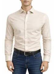 Chemise écrue coton slim Bill Tornade