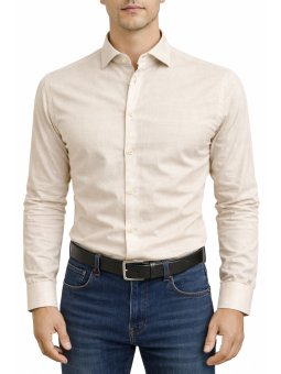 Chemise écrue coton slim...