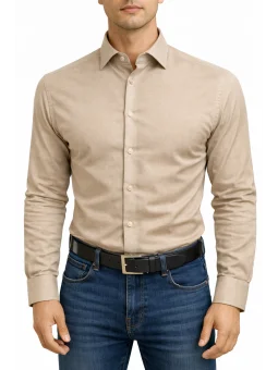 Chemise naturel coton slim...