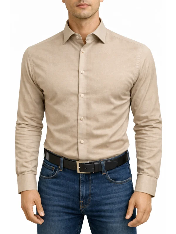 Chemise naturel coton slim Bill Tornade