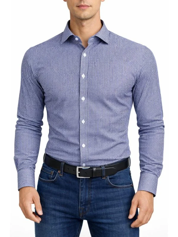 Chemise blanche à rayures bleues Régular Bill Tornade