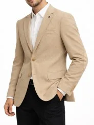 Blazer beige à coudières homme – Bill Tornade