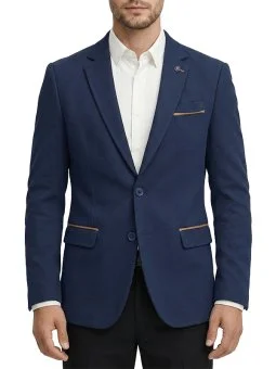 Blazer bleu marine à...