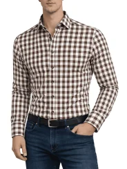 Chemise homme marron à carreaux Bill Tornade