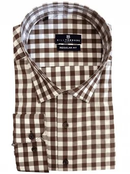 Chemise homme marron à...