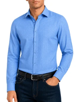 Chemise bleu coton Régular...