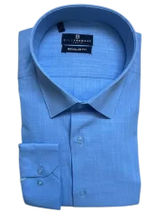 Chemise bleu coton Régular Bill Tornade