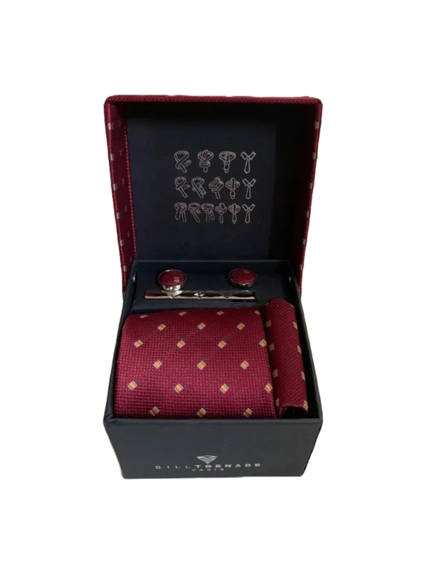 Coffret cravate rouge fantaisie 01 Bill Tornade