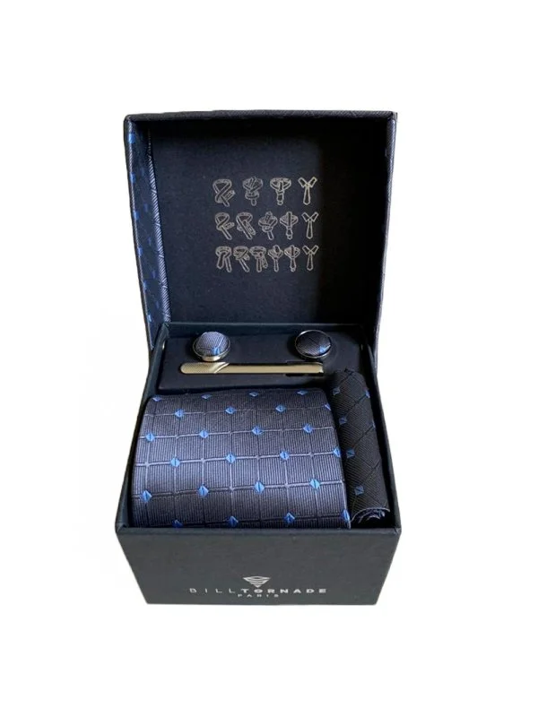 Coffret cravate grise motifs fantaisie 02 Bill Tornade