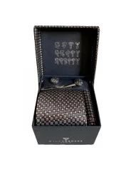 Coffret cravate marron fantaisie 01 Bill Tornade
