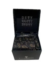 Coffret cravate noire/marron fantaisie Bill Tornade