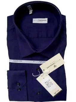 Chemise bleu marine coton...