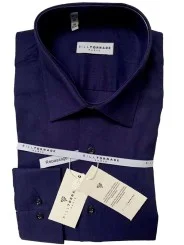 Chemise bleu marine coton slim Bill Tornade