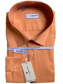Chemise orange coton slim...