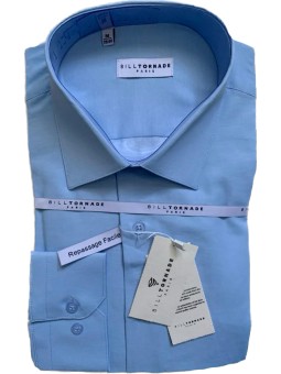 Chemise bleue slim Bill...