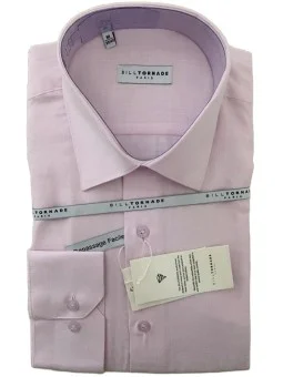 Chemise rose coton slim...