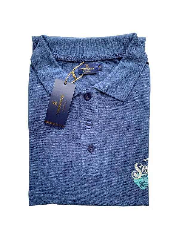 Polo bleu marine manches courtes Torrente – Homme