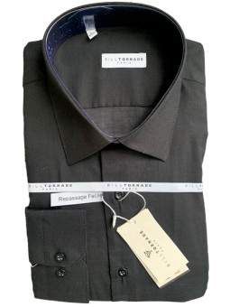 Chemise noire coton slim...